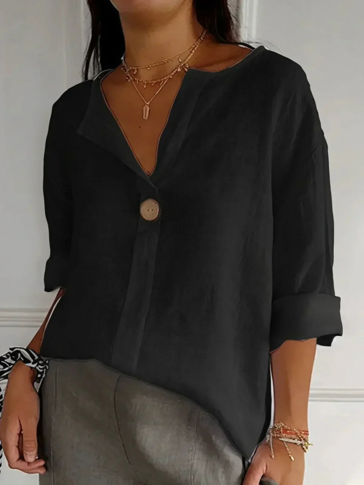 Lexa™ | Relaxed V-Neck Blouse